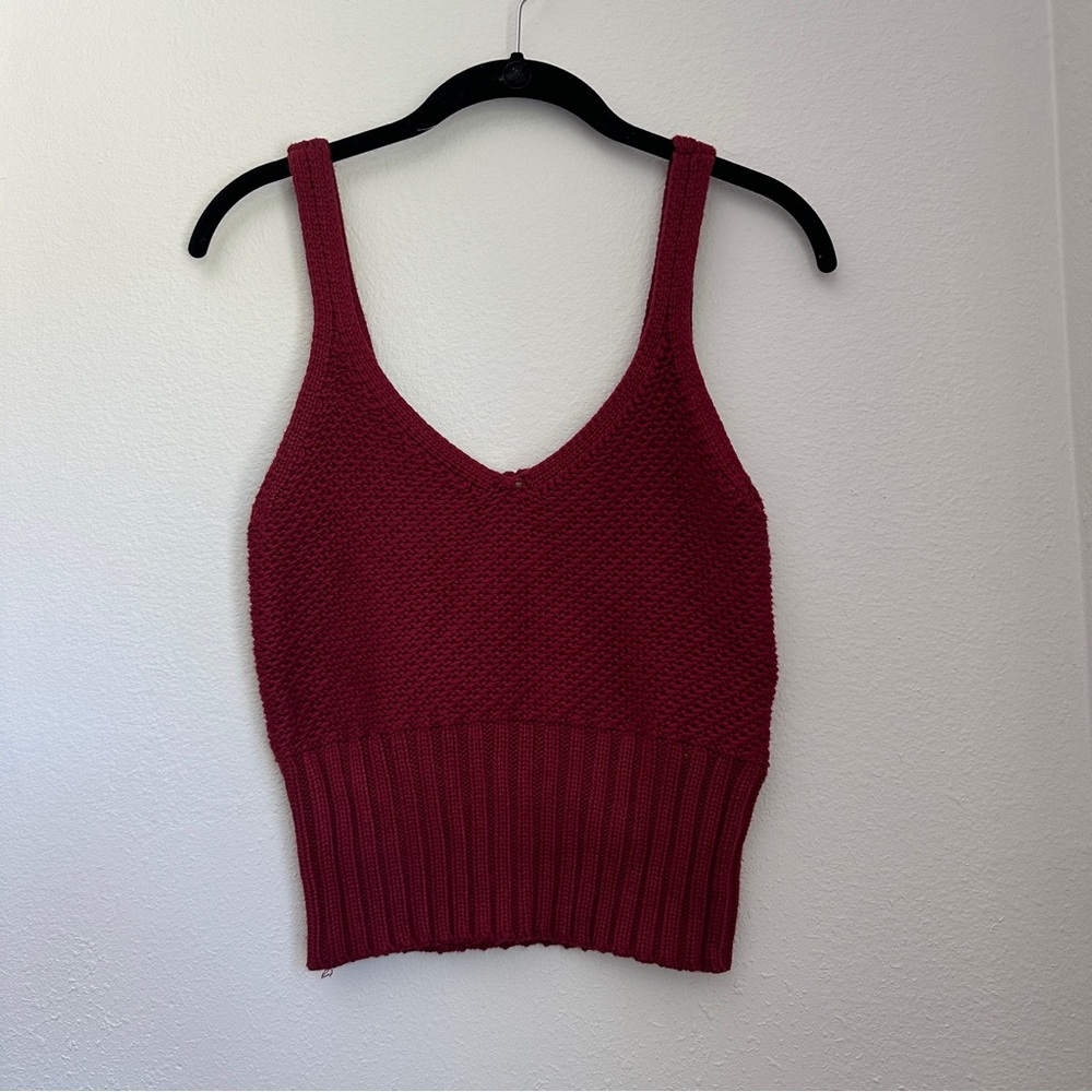 Ramy Brook Red Knit Cropped Tank Top - Picture 1 of 5